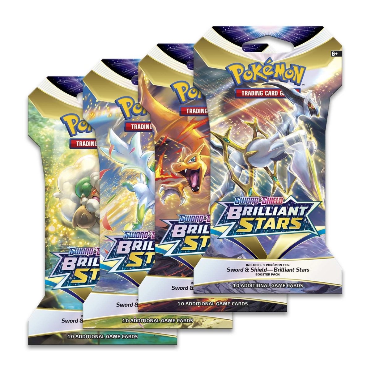 Pokémon Sword &amp; Shield - Brilliant Stars Sleeved Booster Artwork Set (4er Set) - EN