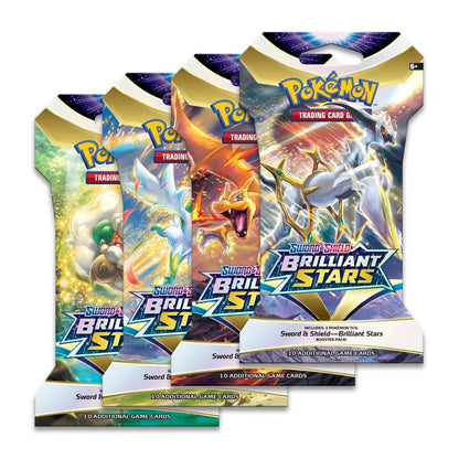 Pokémon Sword &amp; Shield - Brilliant Stars Sleeved Booster Artwork Set (4er Set) - EN