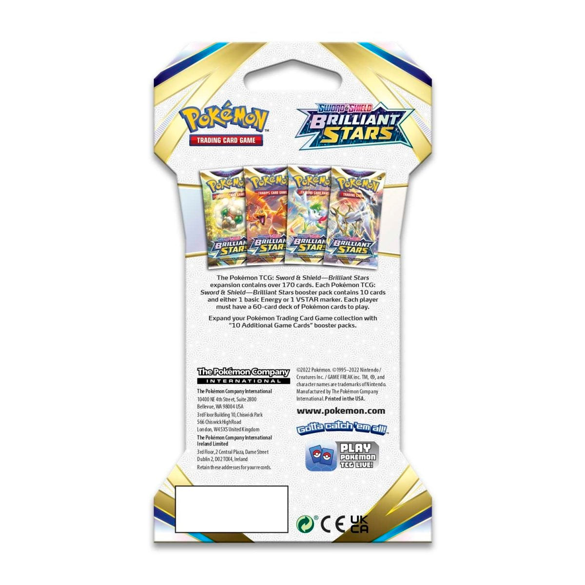 Pokémon Sword &amp; Shield - Brilliant Stars Sleeved Booster Artwork Set (4er Set) - EN